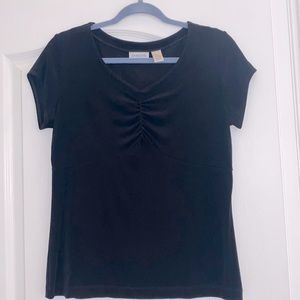 Chico’s Travelers V-Neck Black Top